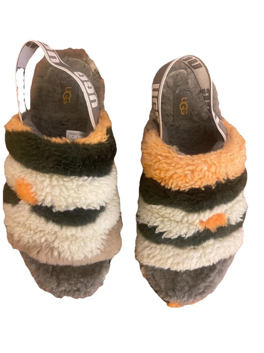UGG Yeah Camo Olive Sherpa Slides Slingback Shearling Slide - Multicolor